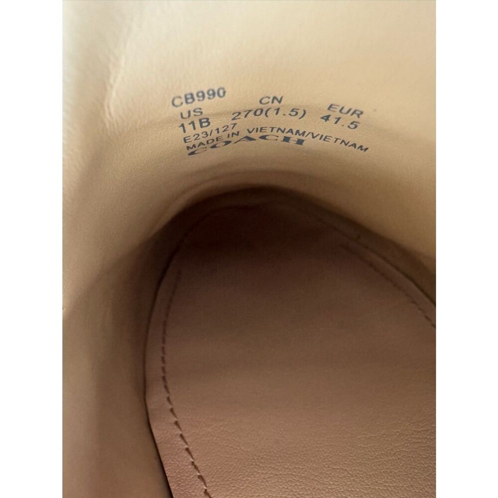 Coach Leah Cream Leather Platform Penny Loafers Lug Sole Chunky Chic Size 11 EUC - Picture 6 of 10
